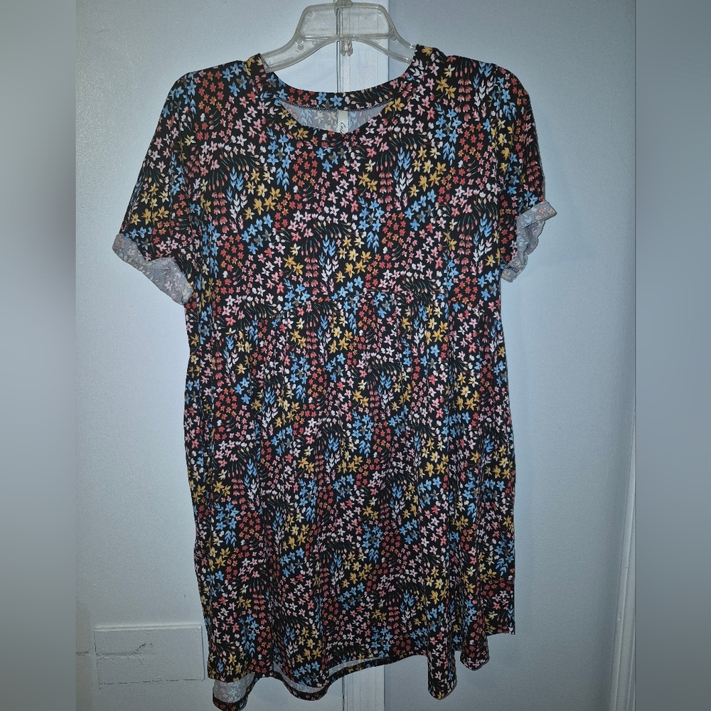 Celeste Large Floral Short Sleeve Dress